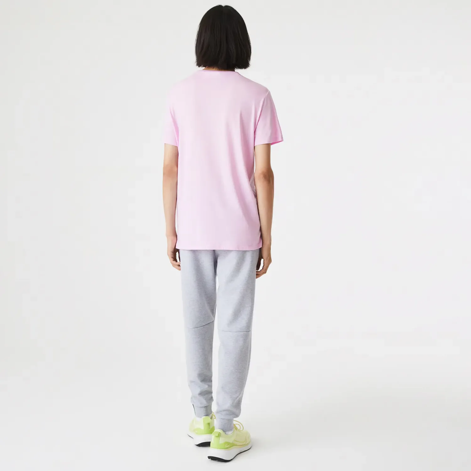 Мужская футболка Lacoste из хлопка пима с короткими рукавами, розовый — фото 2