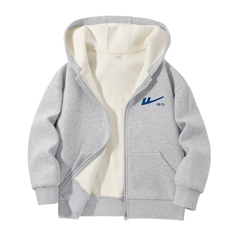 Толстовка с капюшоном утепленная унисекс WARRIOR, Gray/Silver Edge Blue Logo K