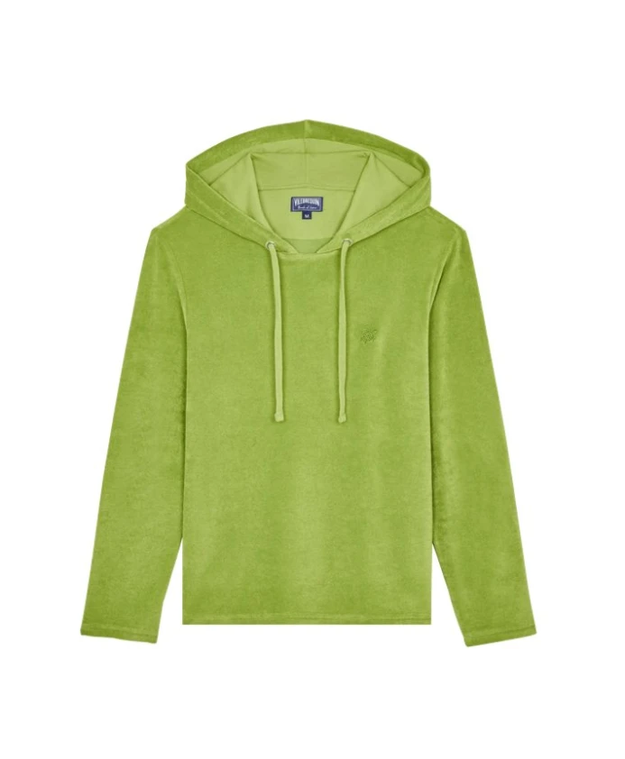 

Мужская махровая футболка с длинными рукавами и капюшоном Vilebrequin, зеленый