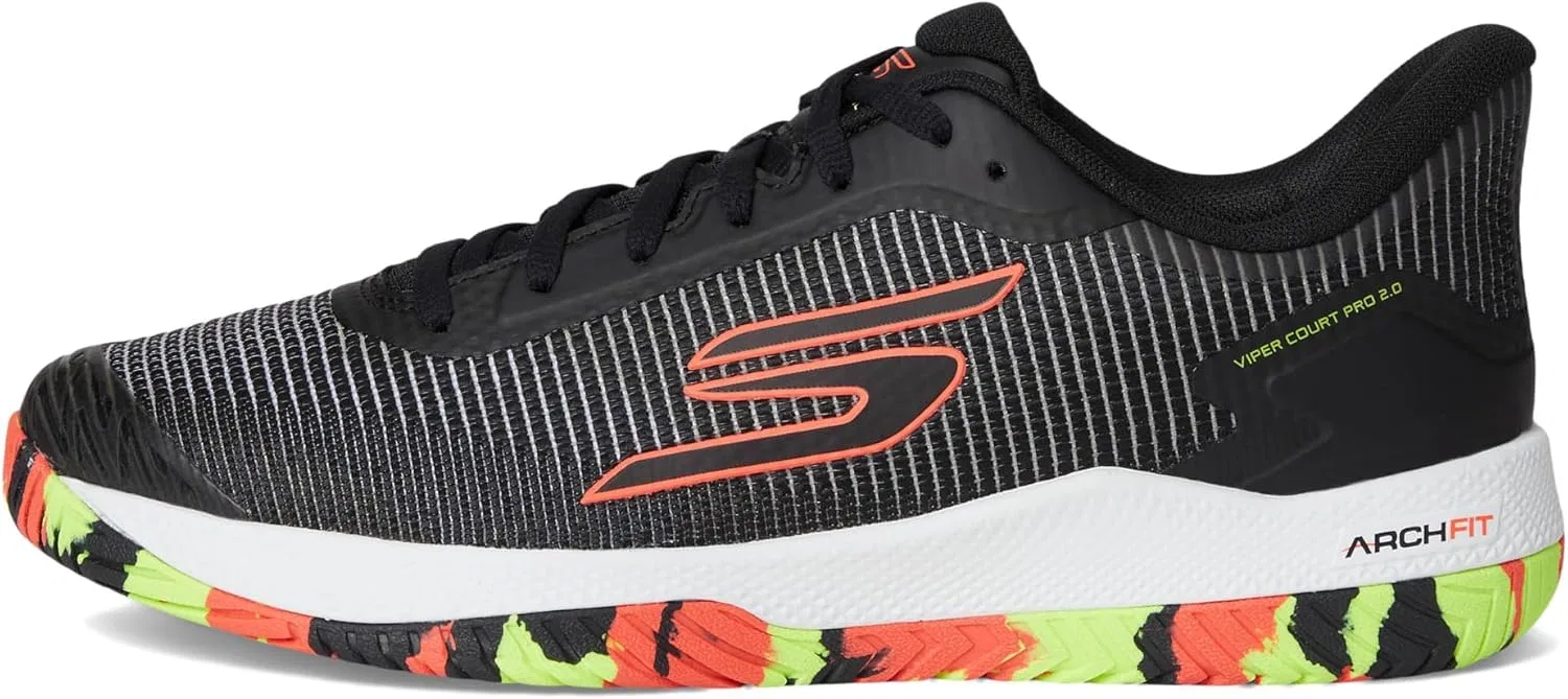 Мужские кроссовки Skechers Viper Court Pro 2.0, Black Synthetic Textile Multi Trim — фото 4
