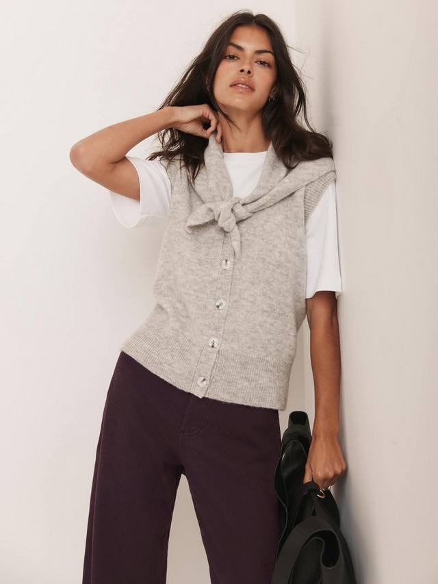 

Свитер с вязаным узором в виде шарфа Mint Velvet, Grey