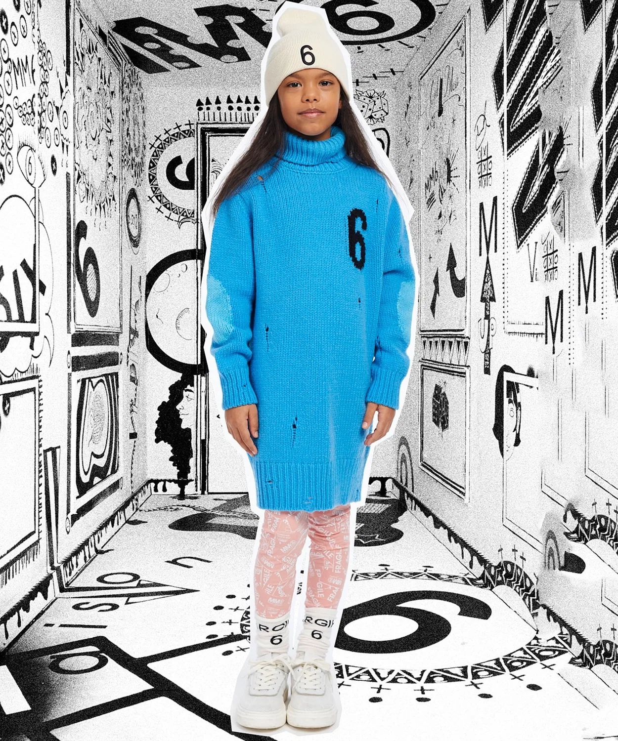 Носки MM6 Maison Margiela Kids & Junior с логотипом, хлопковые, жёлтые — фото 4