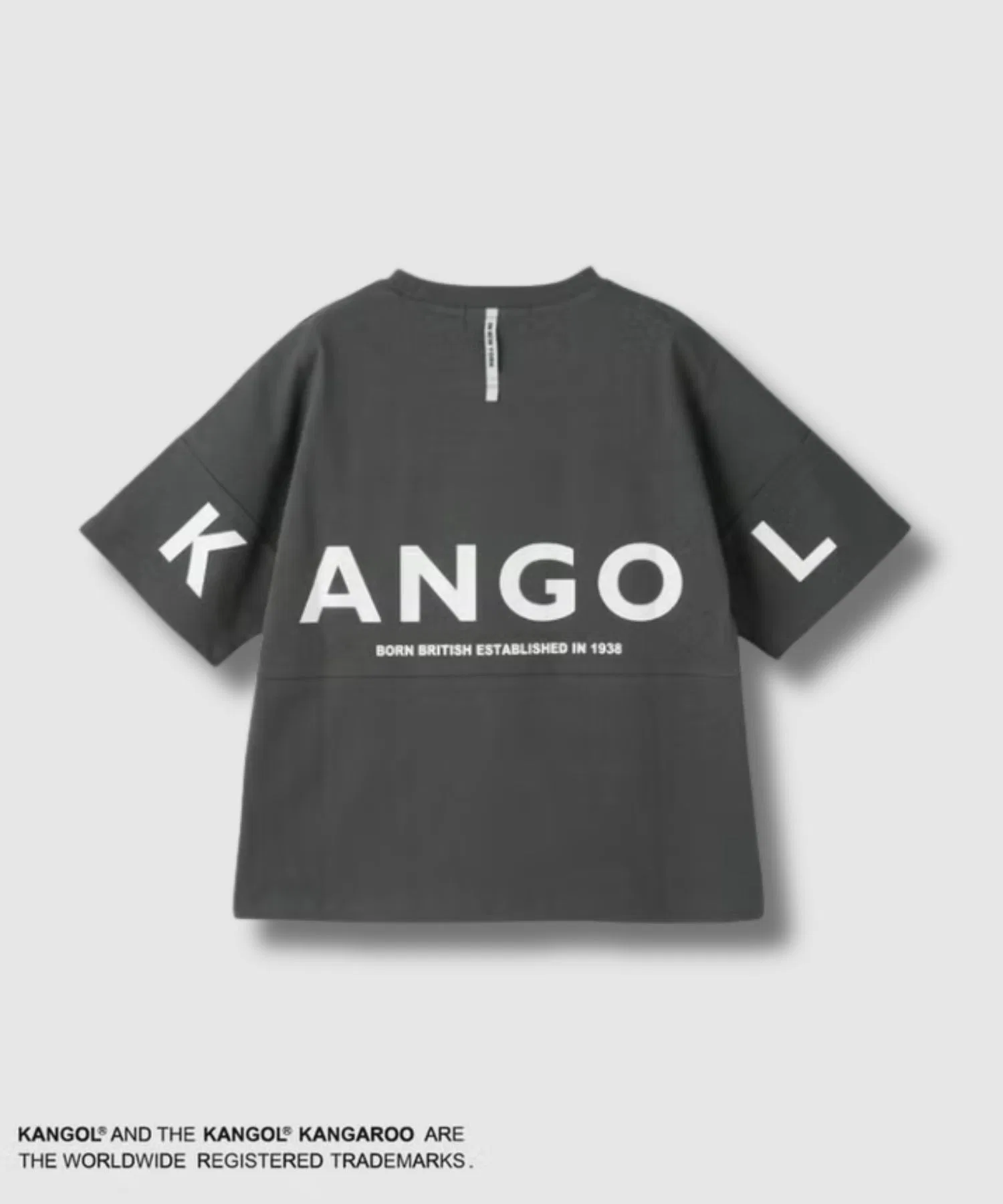 Футболка KANGOL с принтом на спине серая