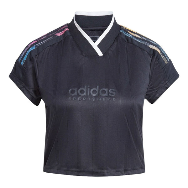 

Спортивная футболка tiro summer crop jersey 'black' Adidas, черный