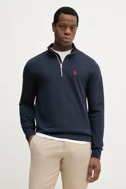 Худи U.S. Polo Assn. DHM LB 1/4 ZIP, синий