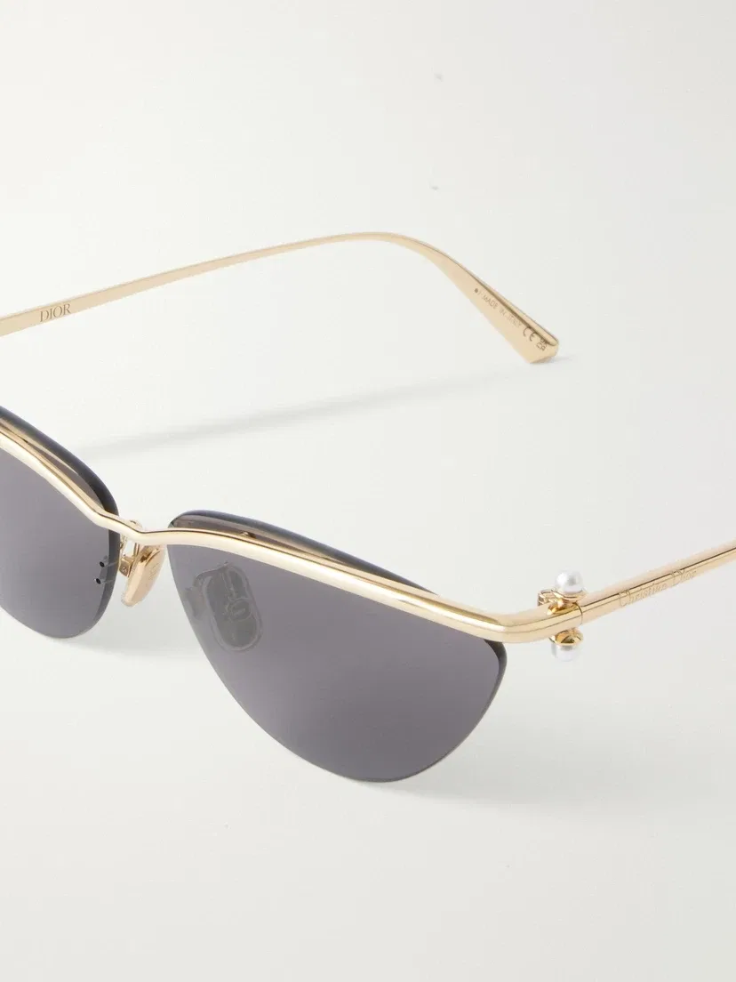 Солнцезащитные очки DiorTribales B2U в оправе «кошачий глаз» золотистого цвета DIOR EYEWEAR, золотой — фото 4
