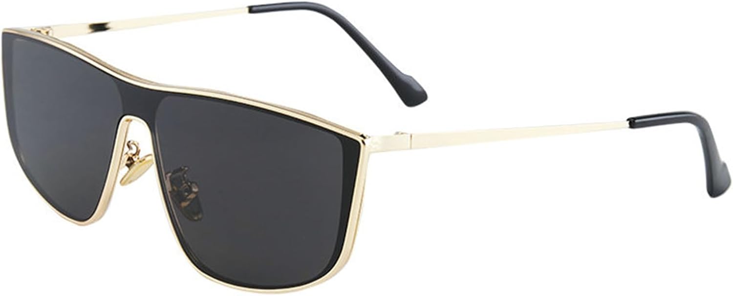 

Willochra Винтажные роскошные модные солнцезащитные очки большого квадратного размера для женщин и мужчин, модные, для вождения, с плоской верхней частью, в стиле панк, с защитой от УФ-излучения UV400, C2