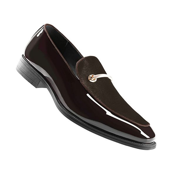 

Мужские классические лоферы luxury velvet & patent leather gold buckle slip-on для бизнеса и вечеринок Austin Mill, Brown