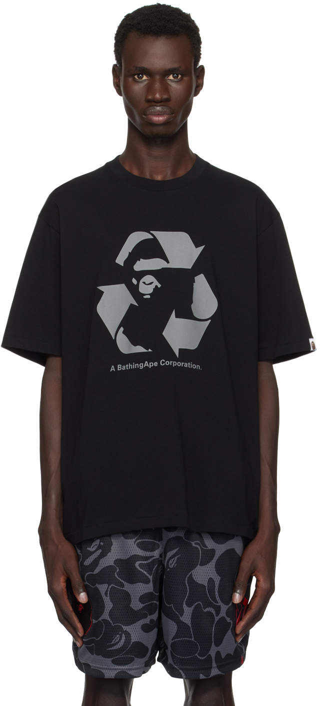 

Футболка свободного кроя с мотивом Recycle BAPE, черный
