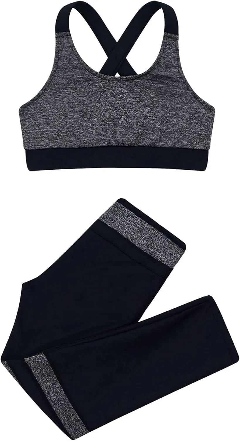Детский спортивный костюм Choomomo, топ и леггинсы, Black&grey — фото 3