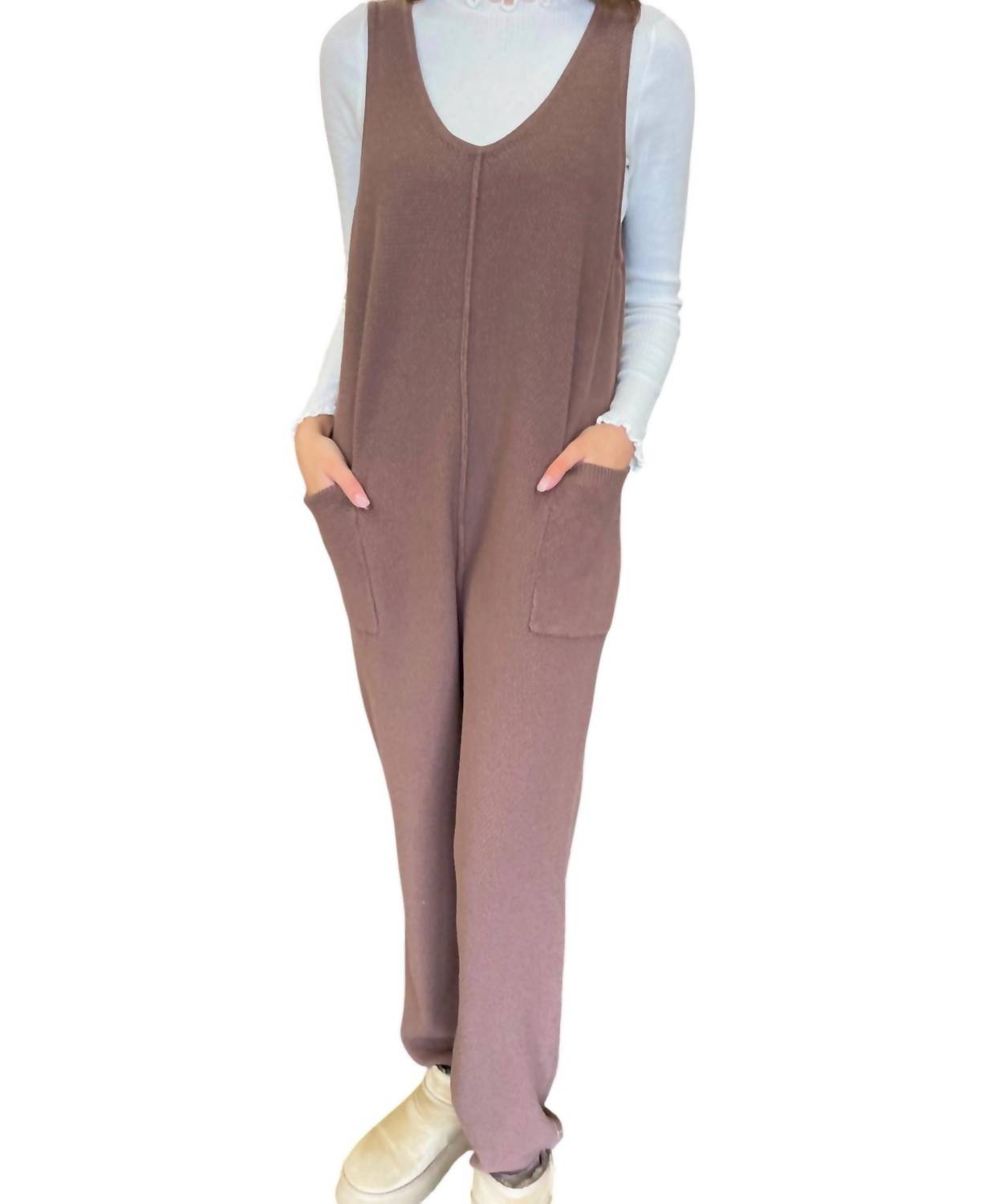 

Фактурный свитер-комбинезон цвета мокко AnnieWear, цвет mocha