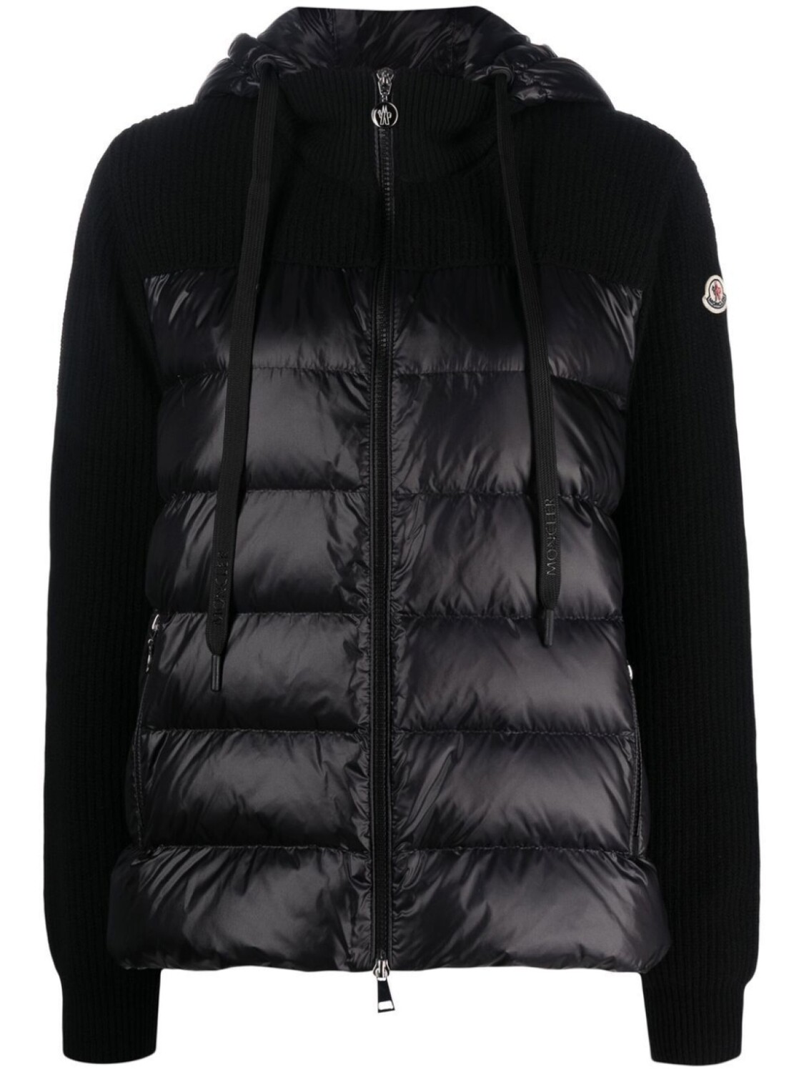 

Moncler кардиган с капюшоном и дутой вставкой, черный