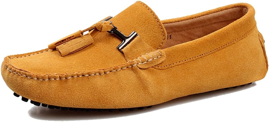 

Мужские замшевые мокасины TDA с кисточками для вождения, пенни-лодочки, желтый