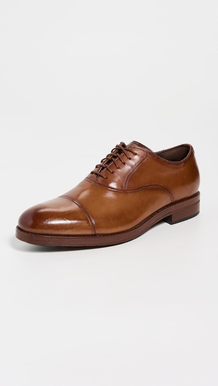 Мужские оксфорды Cole Haan Ledley Grand с цельнокожаным носком, British Tan/Dark Natural — фото 2