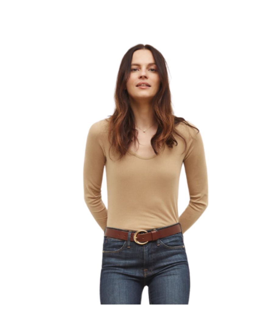 

Футболка Marcia - ребристая, из хлопка пима MMLaFleur, Camel, Бежевый, Футболка Marcia - ребристая, из хлопка пима MMLaFleur, Camel