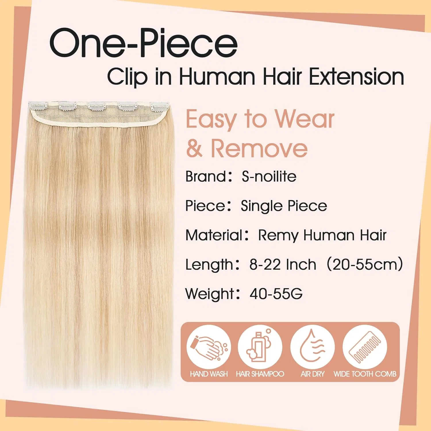 Накладные пряди для волос «Clip-In» от S-noilite S-Noilite, #18/613 Light Ash Blonde/White Blonde — фото 3