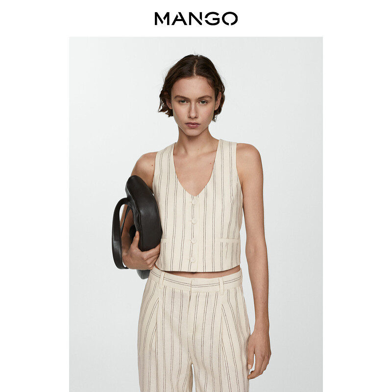 

Женская майка Mango универсальная, светло-бежевый