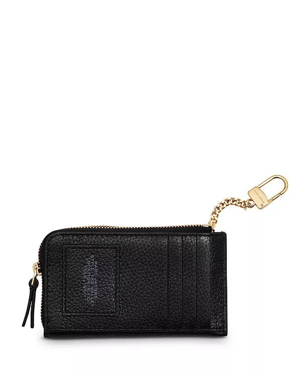 Кожаный многофункциональный кошелек на молнии сверху Marc Jacobs, черный — фото 3