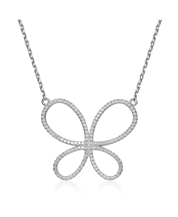 

Подвеска Gigi Girl для детей/подростков из стерлингового серебра с кубическим цирконием и дизайном бабочки Gigigirl, silver