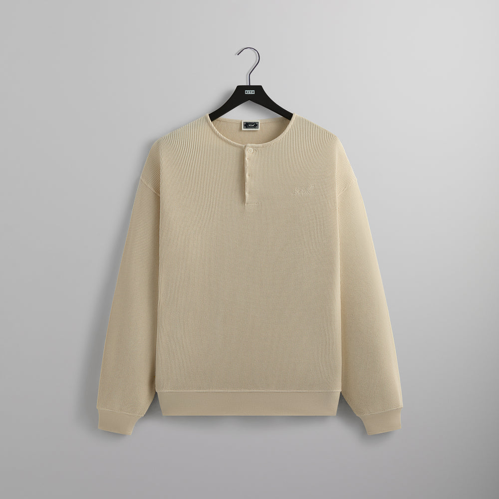 

Толстовка Kith Micro Waffle Colby Pullover, цвет Sandrift