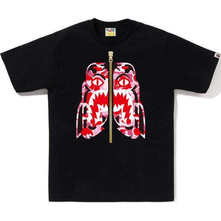 

Футболка Bape Abc Camo Tiger A BATHING APE, черно-розовая