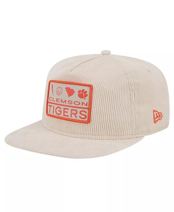 

Мужская кремовая вельветовая кепка для гольфиста Clemson Tigers Snapback New Era, бежевый