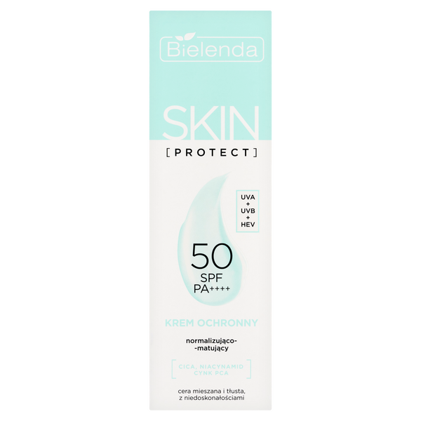 

Нормализующий и матирующий защитный крем с spf50 для лица, 40 мл Bielenda Skin protect