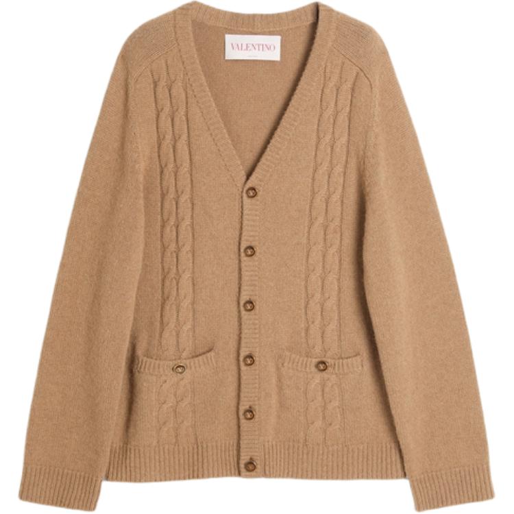 

Кардиган на пуговицах с V-образным вырезом Valentino, легкий коричневый