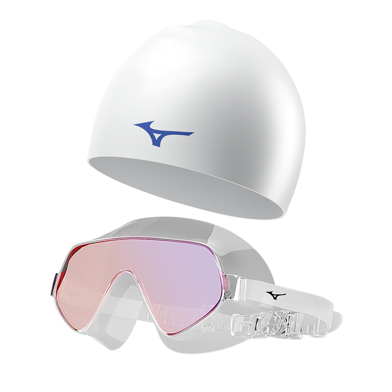 

Очки Mizuno, Pink+Silicone Swimming Cap