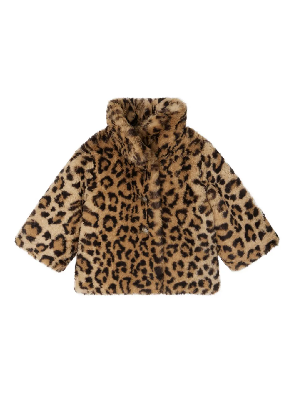 

Шуба из искусственного меха с леопардовым принтом Bonpoint, коричневый