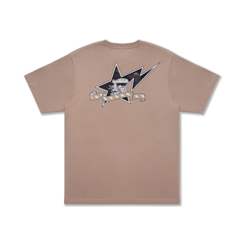 Футболка Bape с графическим принтом, свободного кроя A Bathing Ape, бежевый желтый bgx — фото 4