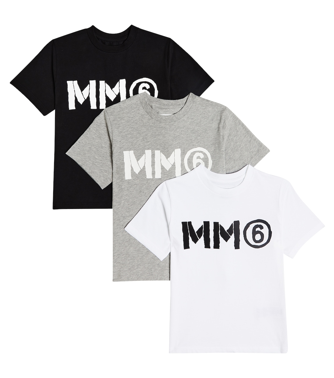 

Комплект из 3 футболок из хлопкового джерси MM6 Maison Margiela Kids, Black+White+Grey Melange