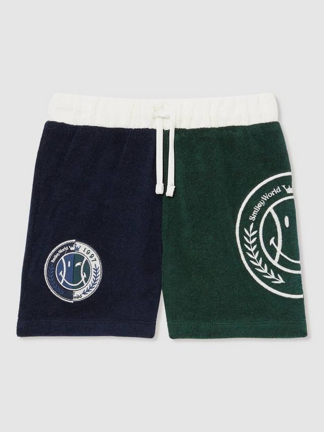 

Детские шорты Smiley Roger с кулиской из хлопкового материала Reiss, Blue