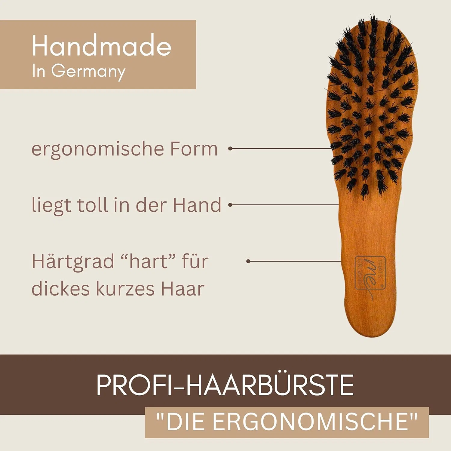 Профессиональная расческа Thats me organic Finger Shape «The Ergonomic» из грушевого дерева и щетины кабана Thats Me Organic — фото 2