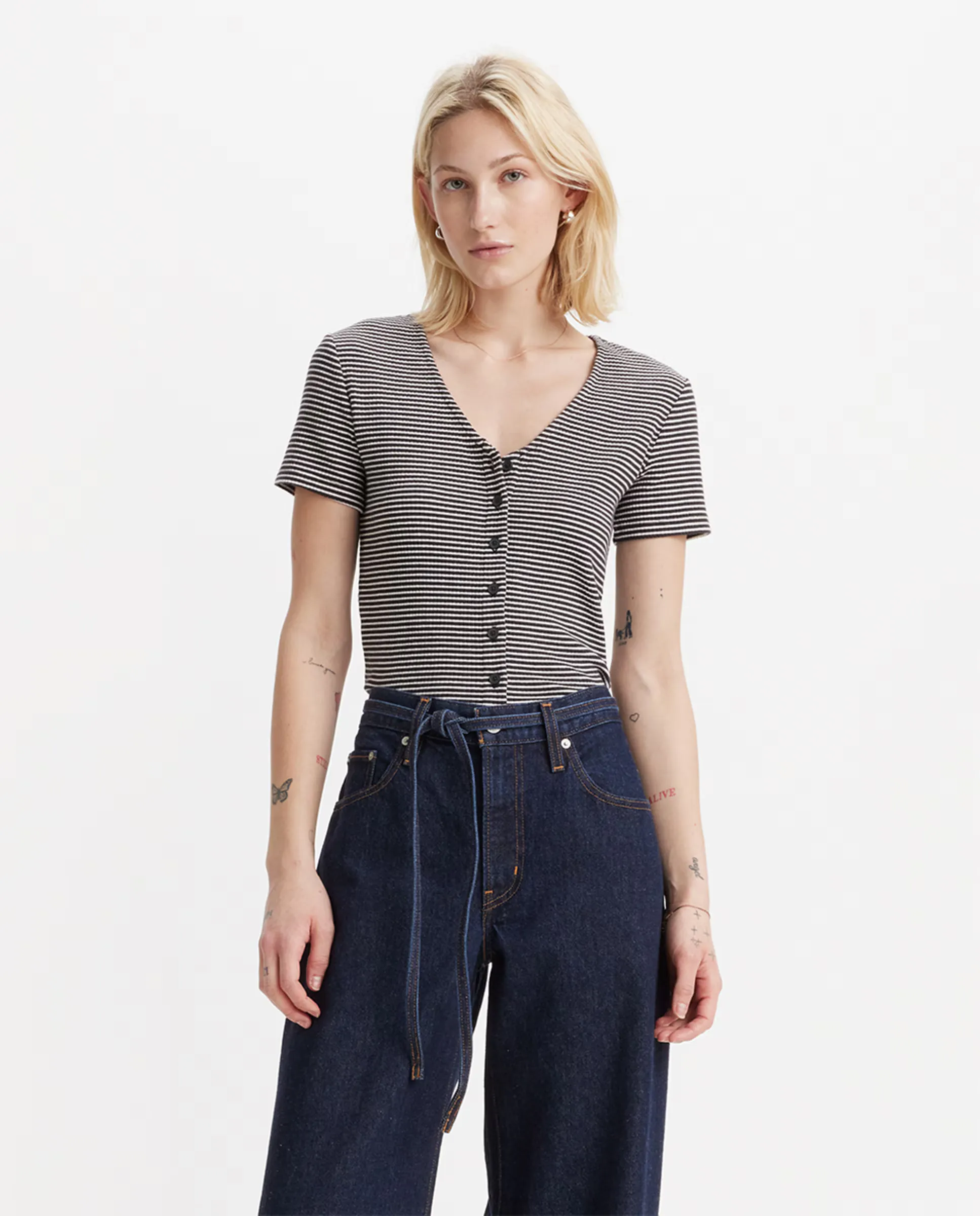 

Женская короткая рубашка с пуговицами Levi's, черный