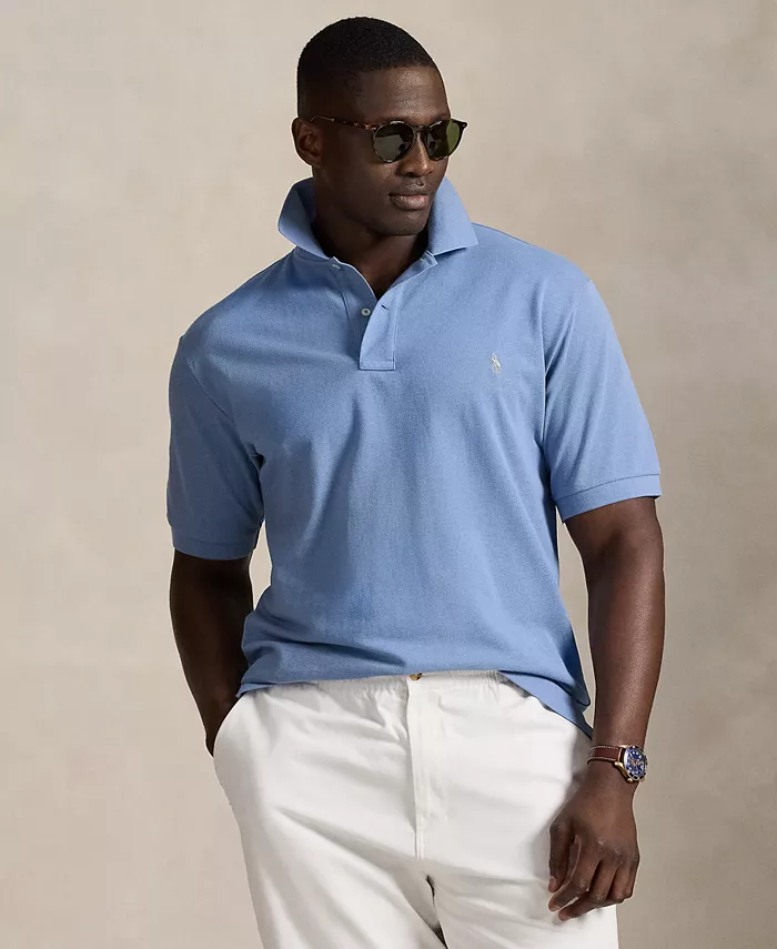 

Мужская поло The Iconic Mesh большого и высокого размера Polo Ralph Lauren, синий