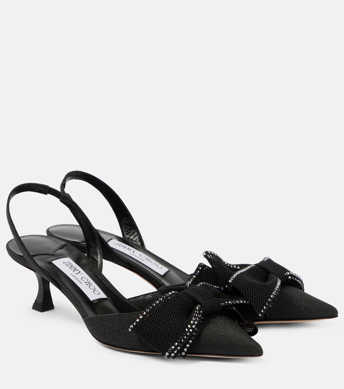 Туфли-лодочки Brook 50 с декором и открытой пяткой Jimmy Choo, Black Mix