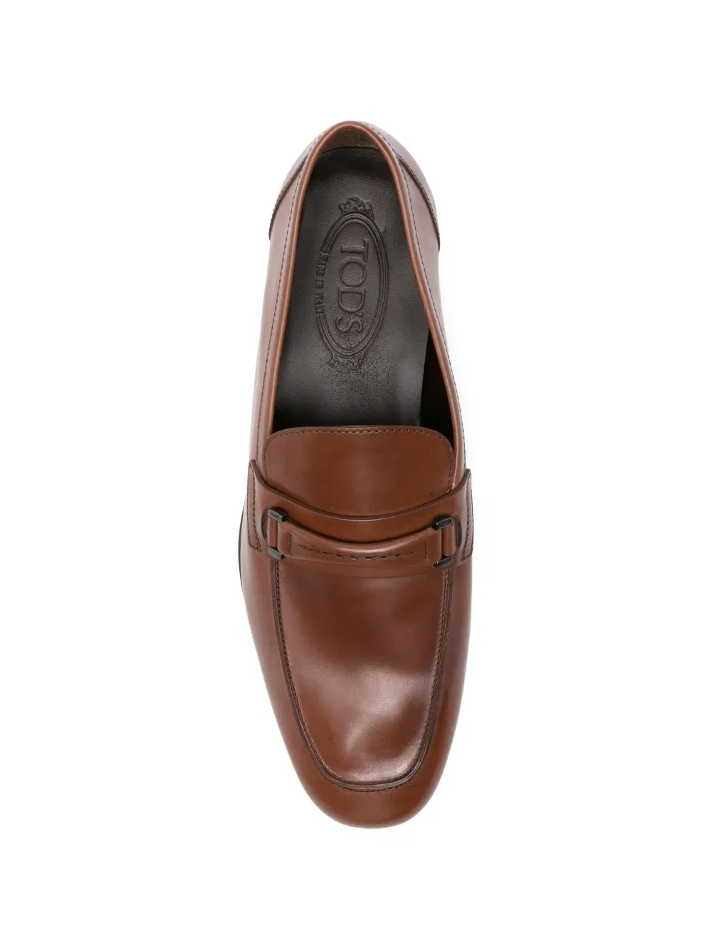 Кожаные лоферы с ремешком Penny-strap Tod'S, коричневый — фото 4