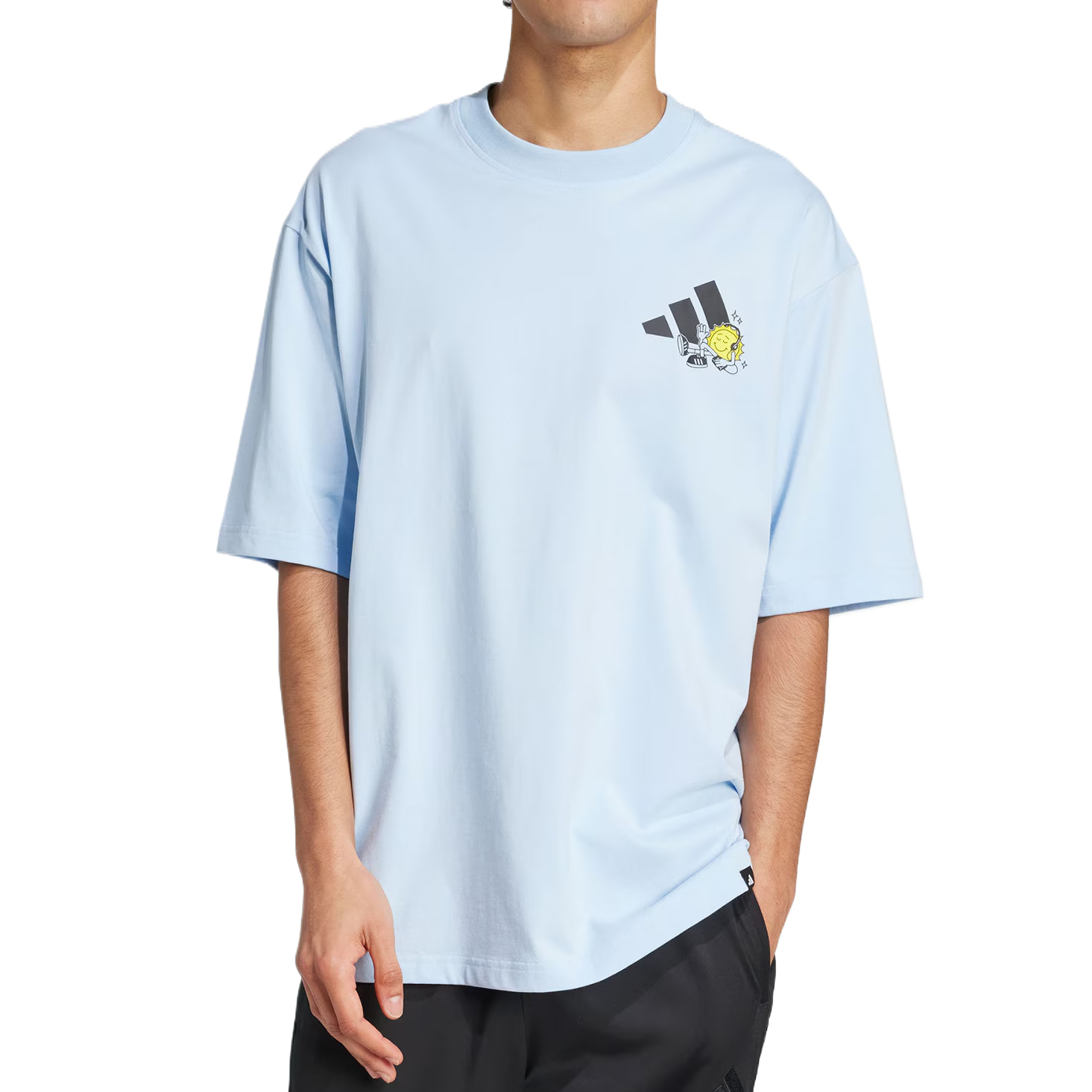 Adidas Футболка Positivity Sun Graphic T Shirt Unisex Light Blue — фото 3