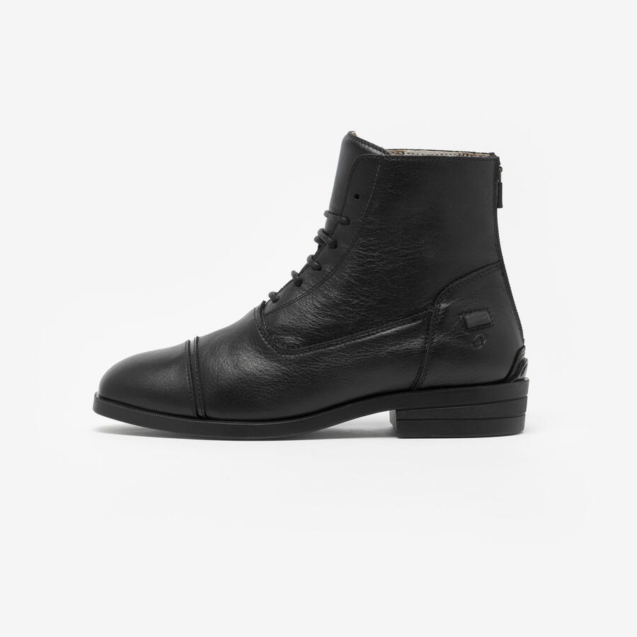 

FOUGANZA Сапоги для верховой езды 900, кожаные, со шнурками, для взрослых, черные