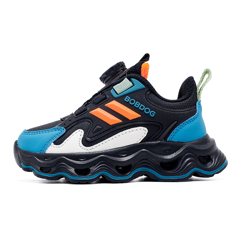 

Дышащие балансные поддерживающие низкие повседневные детские кроссовки Kids' BOBDOG, черный/синий