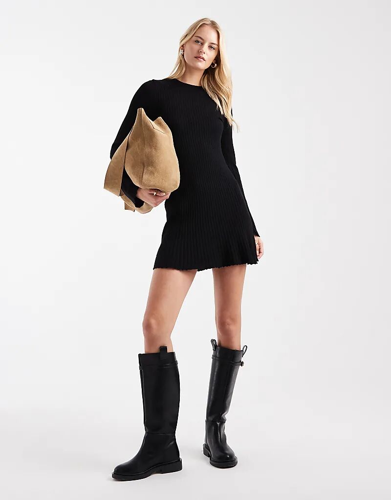 

ONLY Tall мини-платье-фигуристка черного цвета