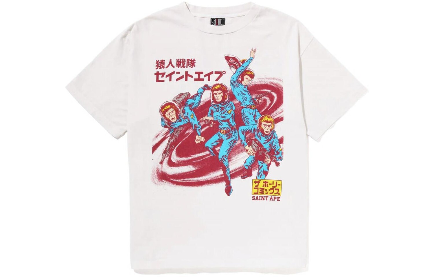 

Футболка BAPE X Saint Mxxxxxx Squadron A Bathing Ape, белый