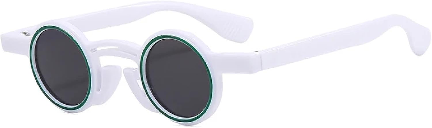 

Солнцезащитные очки с защитой от УФ-излучения UV400 | Маленькие круглые панк-очки для женщин и мужчин, двухцветные, для занятий спортом на открытом воздухе и вождения DSVIGF, White Grey