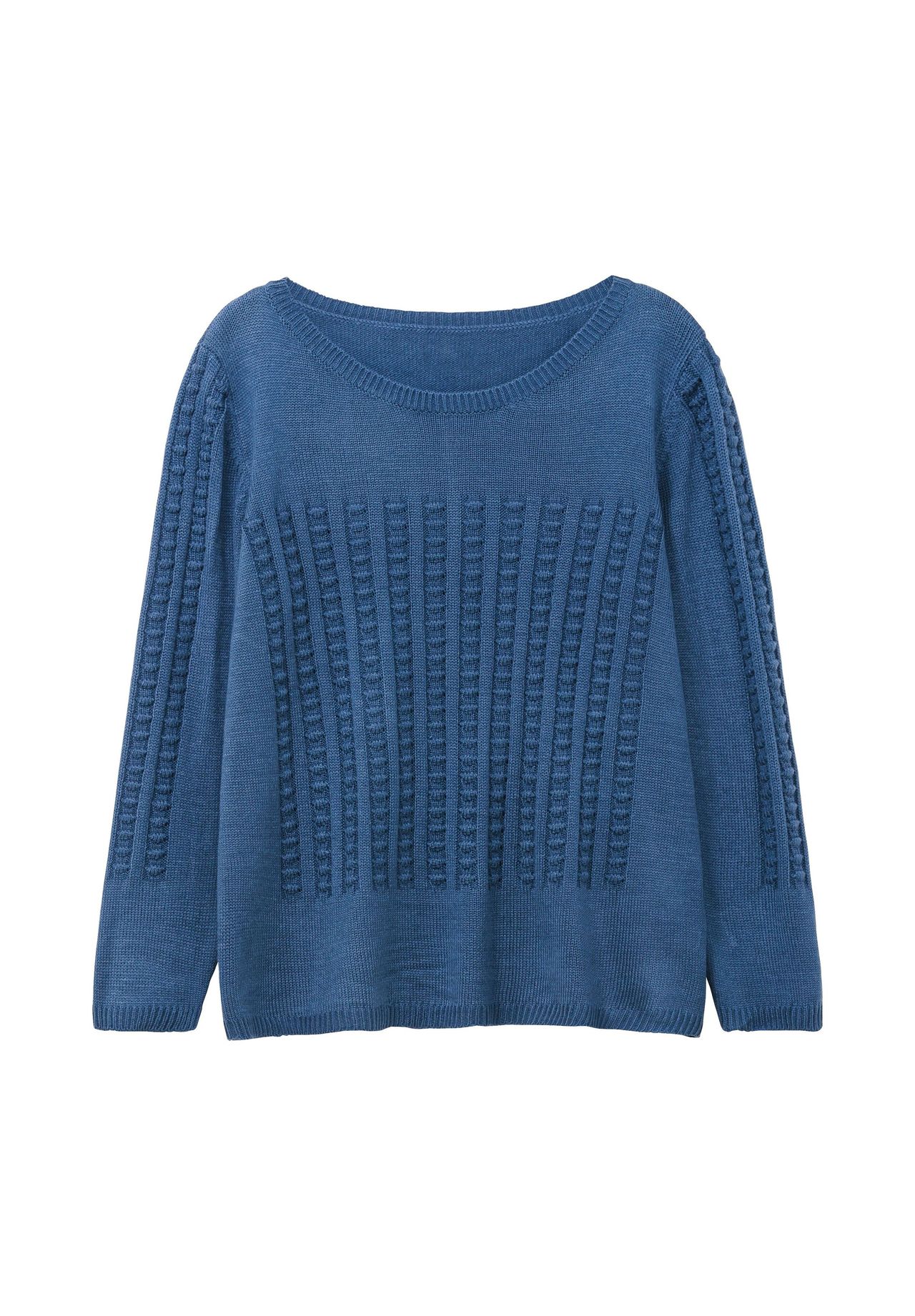 

Свитер с объемным узором вязки Sheego, цвет Jeansblau