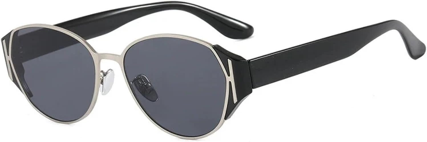 

Модные солнцезащитные очки класса люкс, овальные, в стиле «кошачий глаз», для женщин и мужчин, в стиле ретро, ​​летние, для путешествий, с защитой от УФ-излучения UV400 TKKTLLT, Black Gray