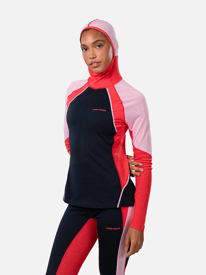 

KARI TRAA Функциональная рубашка с длинными рукавами "Alma" в розово-черном цвете