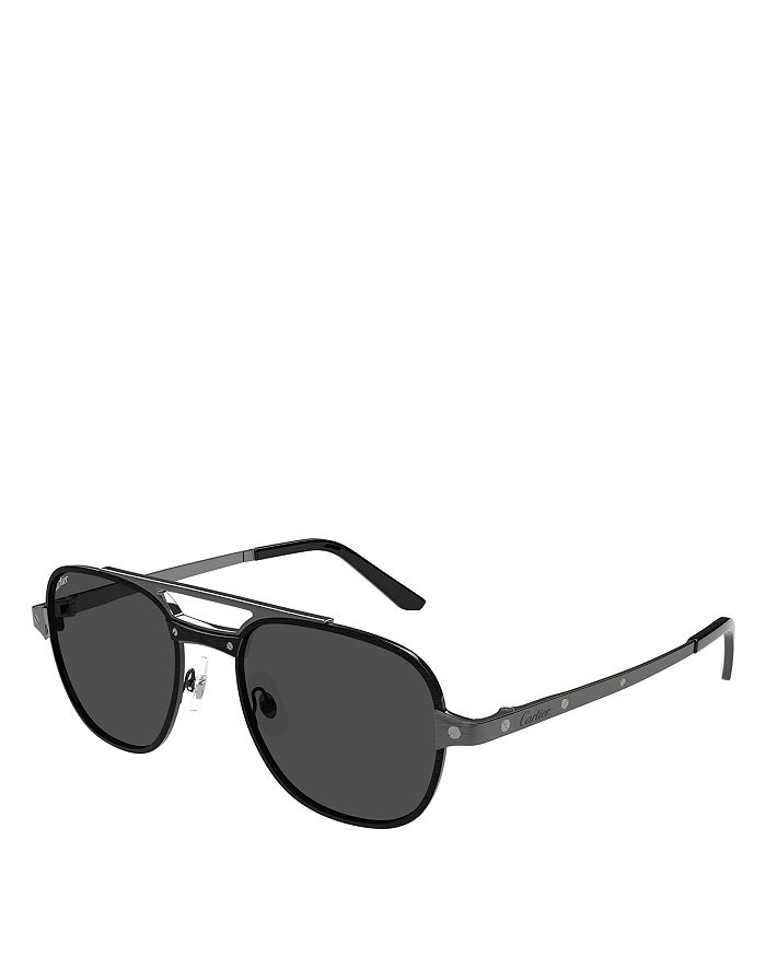 

Круглые солнцезащитные очки Santos Evolution, 56 мм Cartier, черный