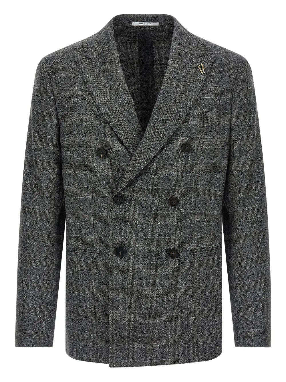 

Однобортный пиджак в клетку Pal Zileri, серый