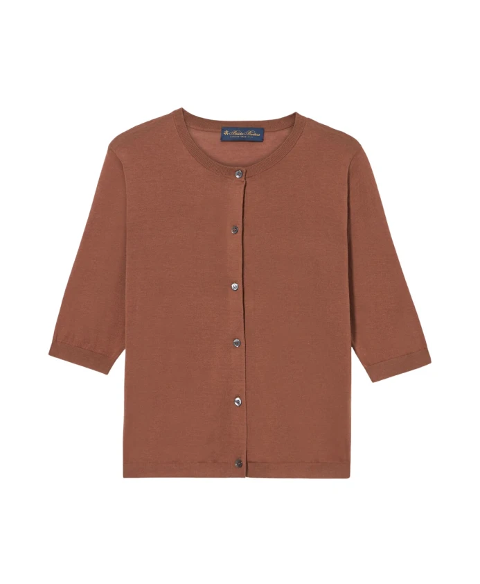 

Кардиган из смесовой шелковой ткани Brooks Brothers, коричневый